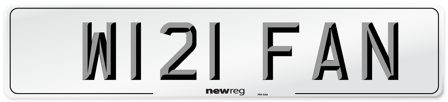 W121 FAN Number Plate from New Reg